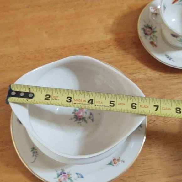 Vintage Old Ivory Syracuse China Selma Gravy Bowl and Plate. - Picture 5 of 9